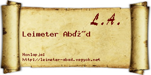 Leimeter Abád névjegykártya